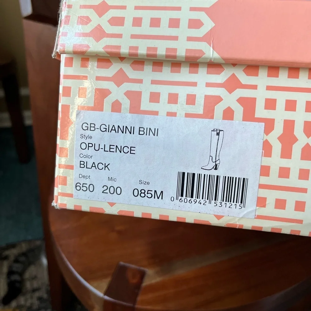 Gianni Bini Black Opulence Knee High Block Heel Boots - Picture 15 of 15